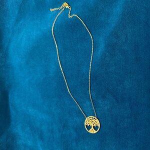 Tree of Life 14k gold plated necklace.